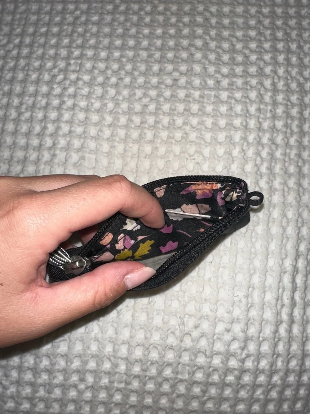 Vera Bradley Black Floral ID Card Zipper Pouch